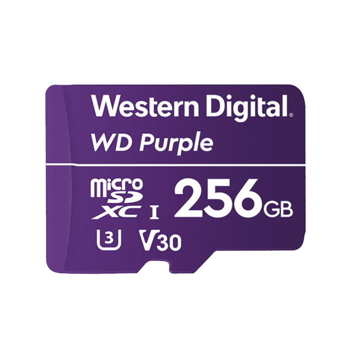 Memoria microSD de 256 GB PURPLE, Especializada Para Videovigilancia, 3 VECES MAYOR DURACIÓN QUE UNA CONVENCIONAL