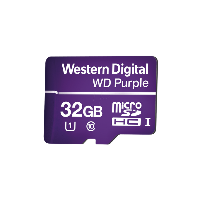 Memoria microSD de 32GB PURPLE, Especializada Para Videovigilancia, 3 VECES MAYOR DURACIÓN QUE UNA CONVENCIONAL