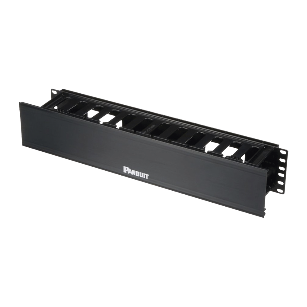 Organizador de Cables Horizontal Sencillo para Rack, Con Tapa Frontal Extendida, de 19in, 2UR