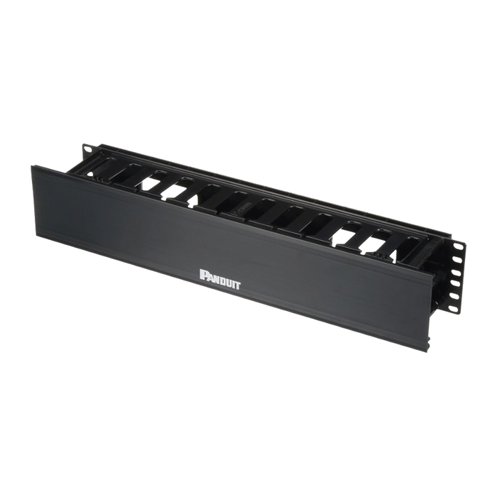 Organizador de Cables Horizontal Sencillo para Rack, Con Tapa Frontal Extendida, de 19in, 2UR