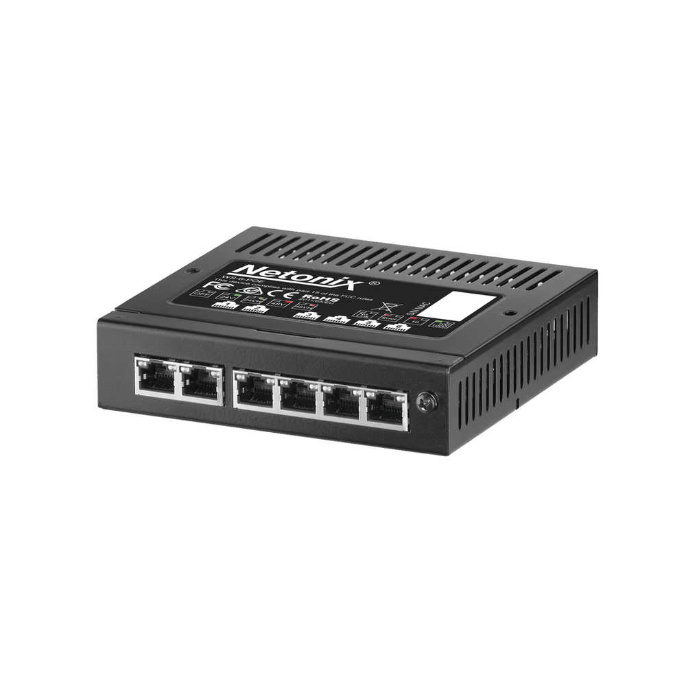 Switch WISP PoE 6 puertos Gigabit, entrada PoE pasivo de 37-53 Vcd