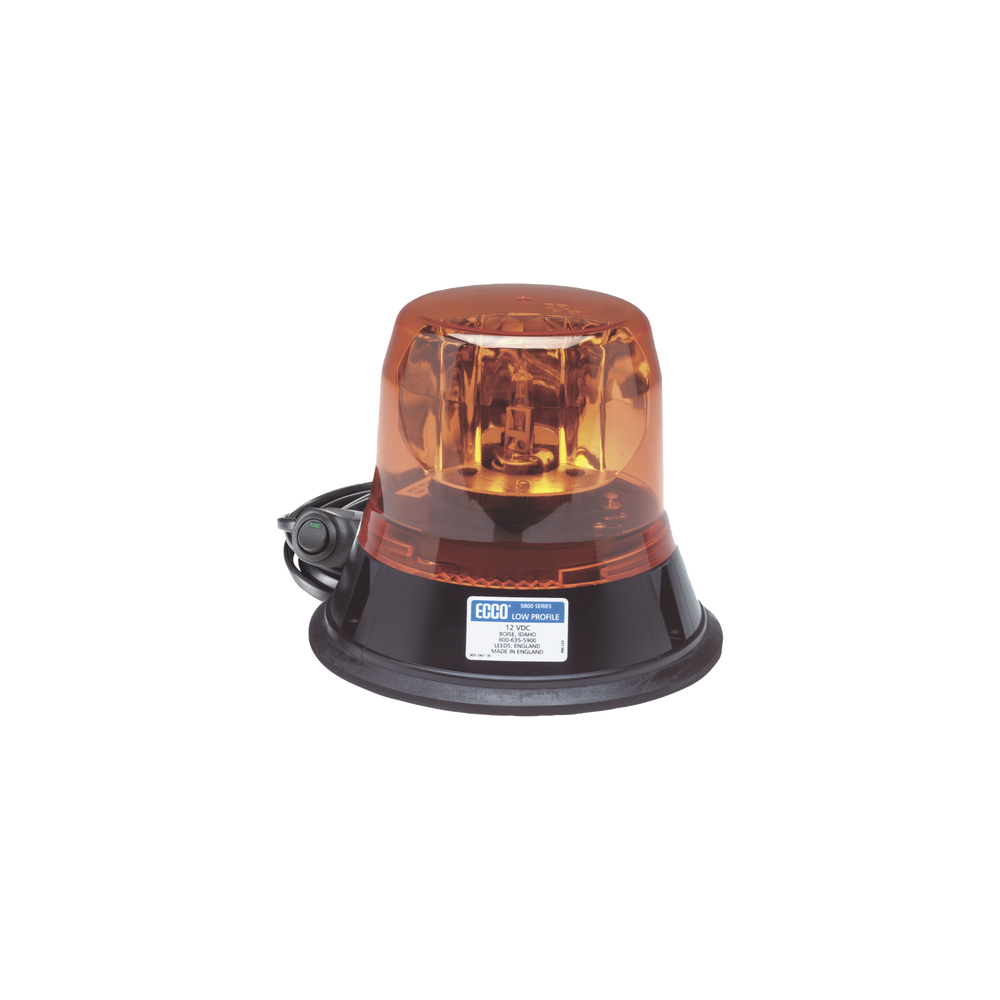 Baliza rotativa color ambar, SAE Clase I, montaje de succión magnética