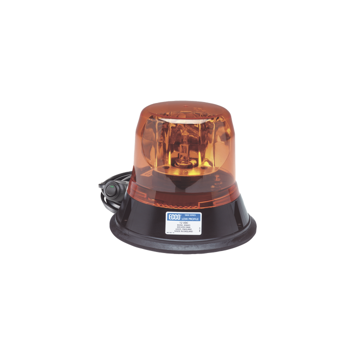 Baliza rotativa color ambar, SAE Clase I, montaje de succión magnética