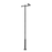 Poste seccionado de 6m, especializado para la instalación de CCTV, incluye base de cimentación, brazo para cámara PTZ, todo en color negro.