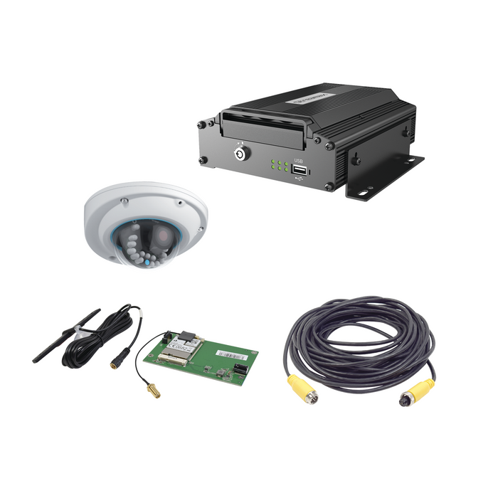 Sistema de videovigilancia Móvil AHD, incluye MDVR de 5 ch y cámara IP 1MP