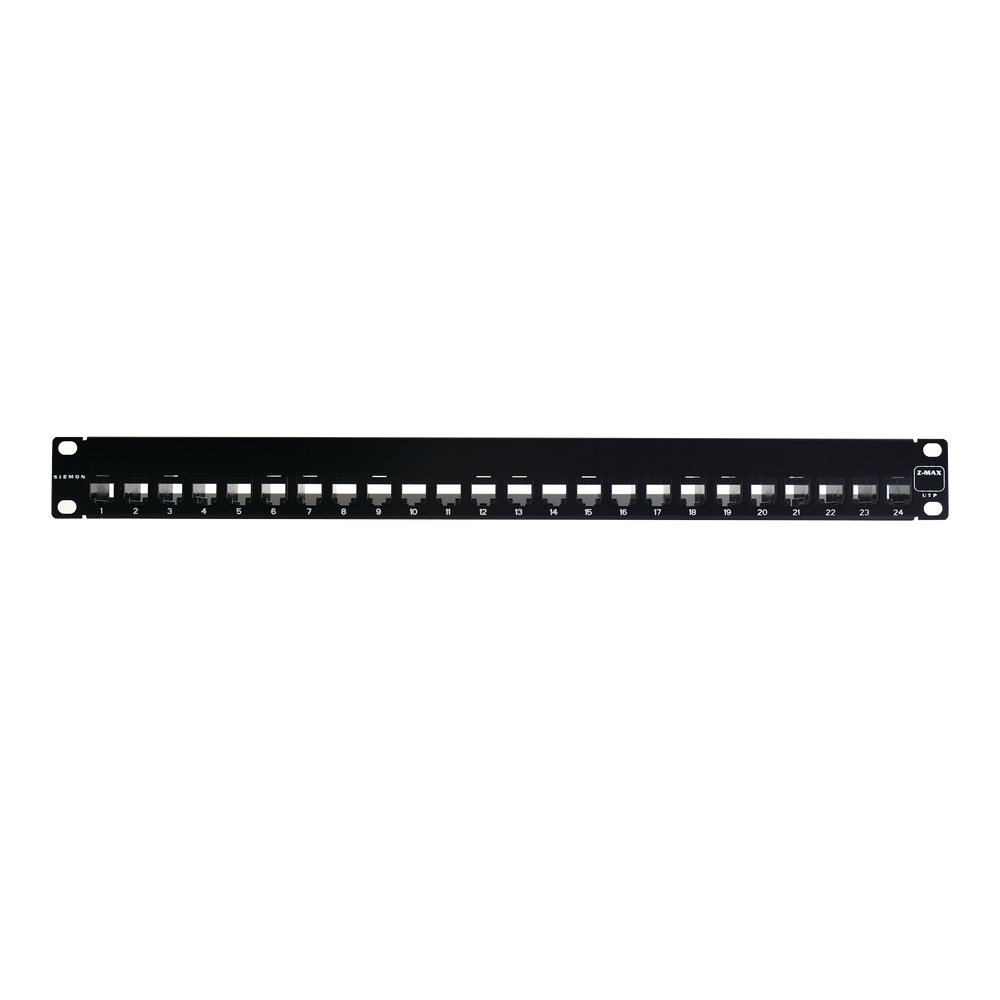 Patch Panel Z-MAX, Categoria 6A, Blindado, de 24 puertos, Plano, 1UR