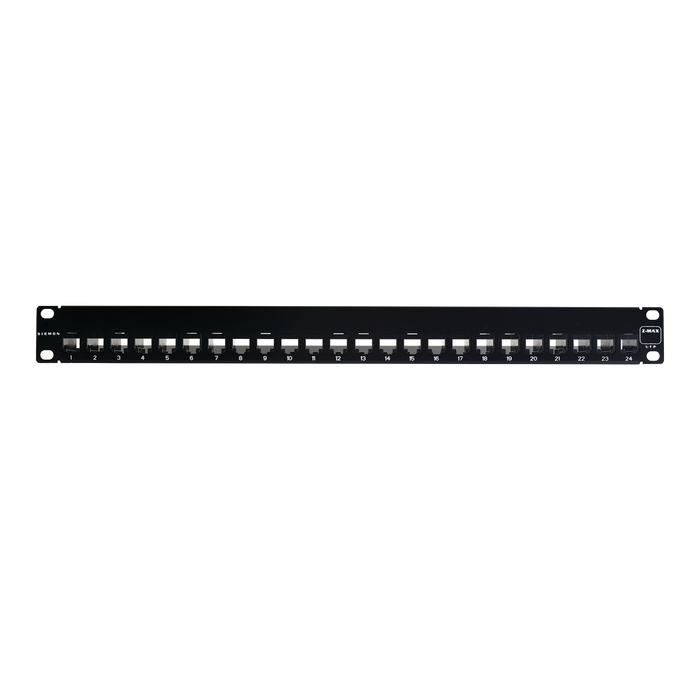 Patch Panel Z-MAX, Categoria 6A, Blindado, de 24 puertos, Plano, 1UR