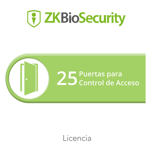 Licencia para ZKBiosecurity permite gestionar hasta 25 puertas para control de acceso