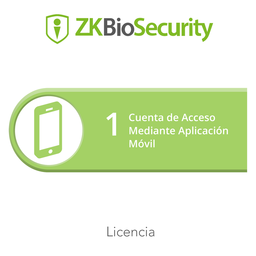 Licencia para ZKBiosecurity para 1 cuenta de acceso mediante aplicación móvil