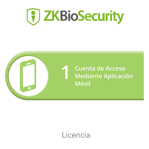 Licencia para ZKBiosecurity para 1 cuenta de acceso mediante aplicación móvil