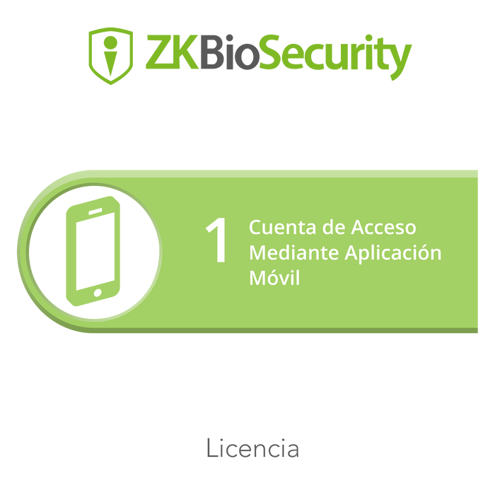 Licencia para ZKBiosecurity para 1 cuenta de acceso mediante aplicación móvil