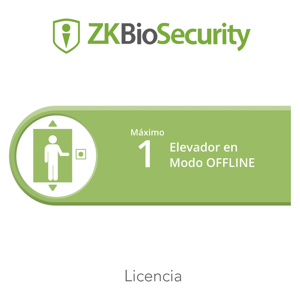 Licencia para ZKBiosecurity para control de 1 cabina de elevador en modo OFFLINE