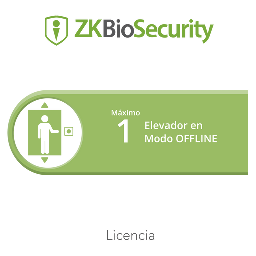 Licencia para ZKBiosecurity para control de 1 cabina de elevador en modo OFFLINE