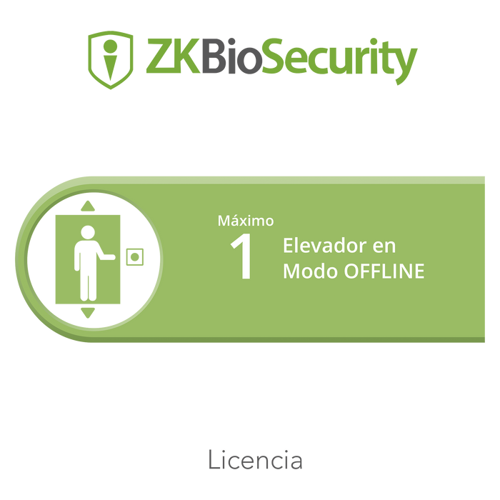 Licencia para ZKBiosecurity para control de 1 cabina de elevador en modo OFFLINE