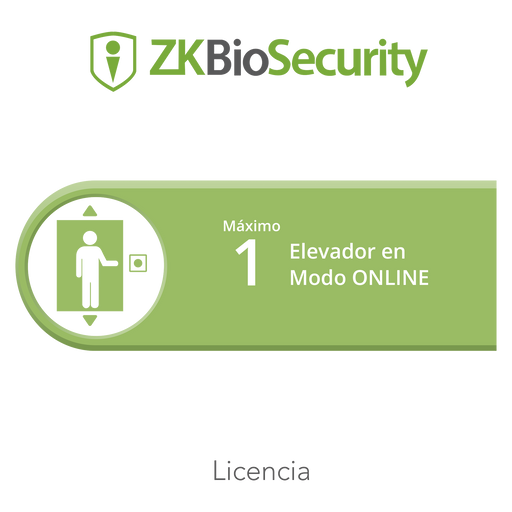 Licencia para ZKBiosecurity para control de 1 cabina de elevador en modo ONLINE