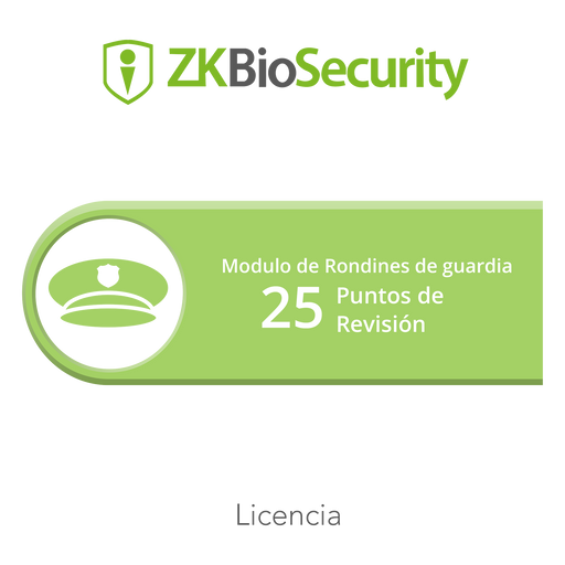 Licencia para ZKBiosecurity para modulo de rondines de guardia hasta 25 puntos de revision