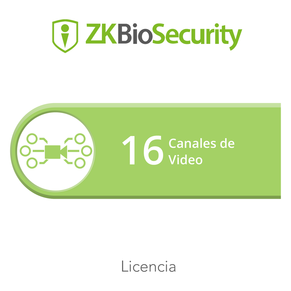 Licencia para ZKBiosecurity para modulo de video hasta 16 canales de video