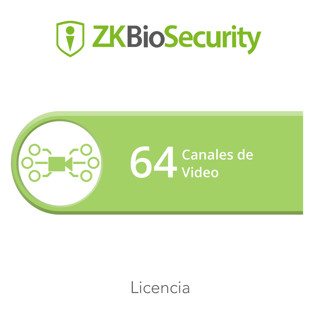 Licencia para ZKBiosecurity para modulo de video hasta 64 canales de video