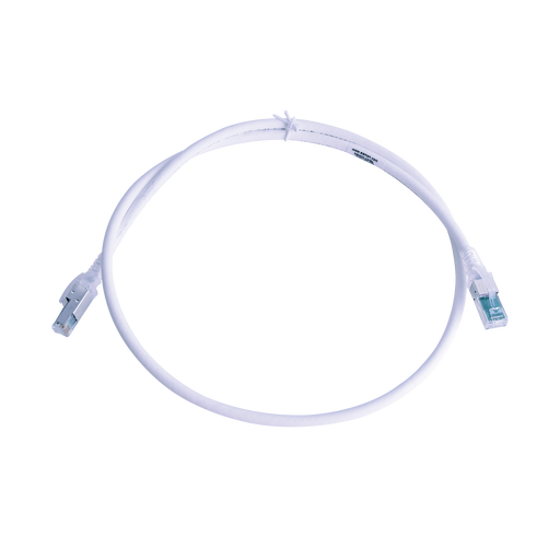 Patch Cord Z-MAX Cat6A S/FTP, CM/LS0H, 3ft, Color Blanco, Versión Bulk (Sin Empaque Individual)