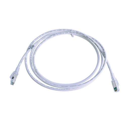 Patch Cord Z-MAX Cat6A S/FTP, CM/LS0H, 7ft, Color Blanco, Versión Bulk (Sin Empaque Individual)