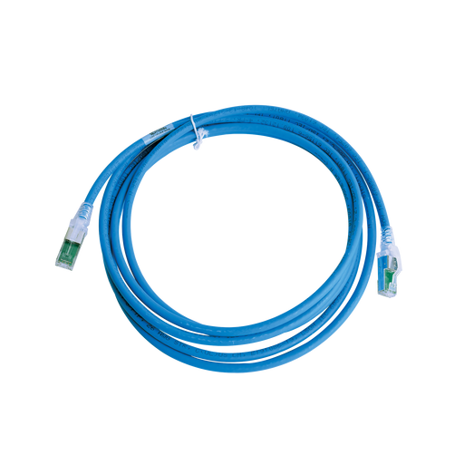 Patch Cord Z-MAX Cat6A S/FTP, CM/LS0H, 10ft, Color Azul, Versión Bulk (Sin Empaque Individual)