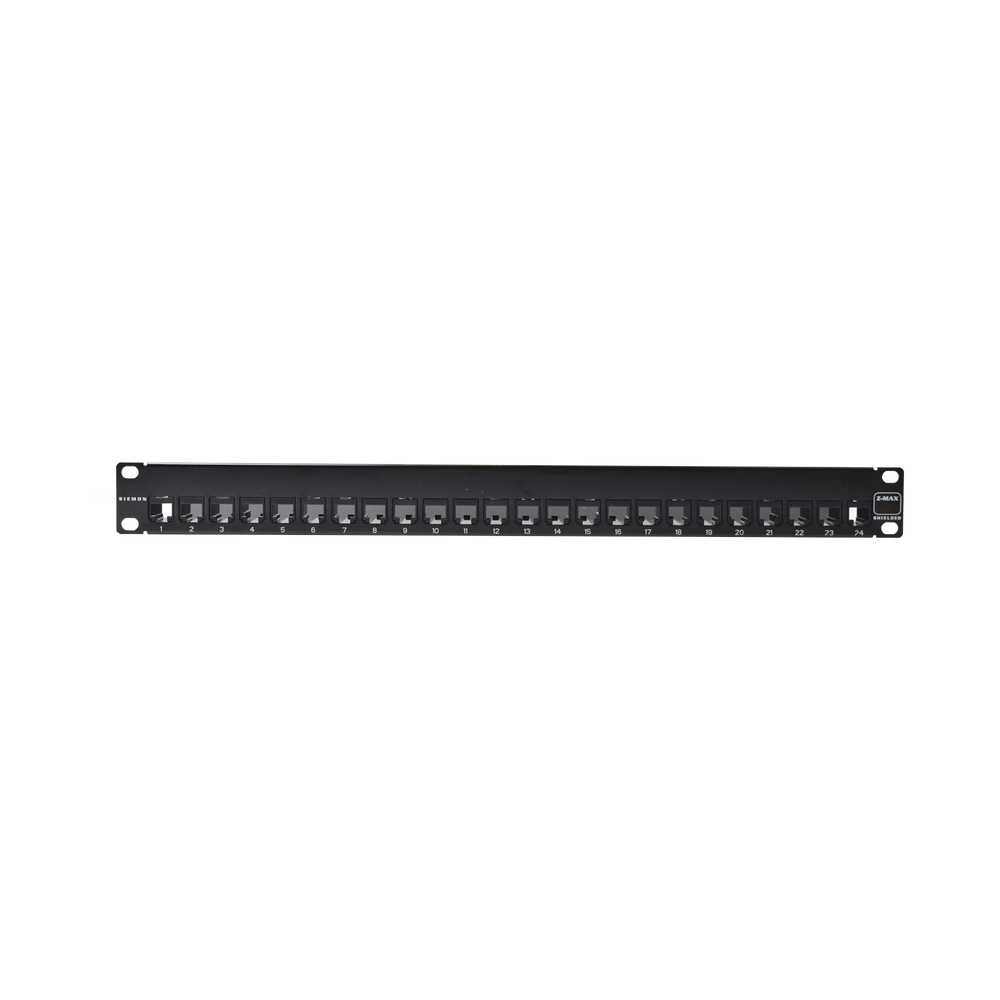 Patch Panel Z-MAX, Blindado, de 24 puertos, Modular, Plano, 1UR