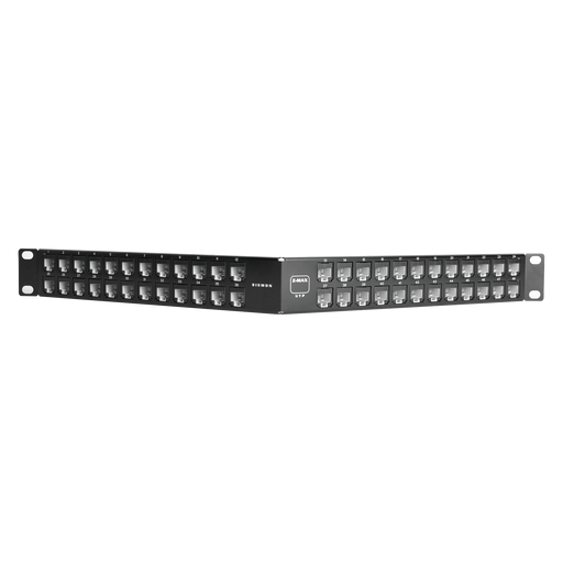 Patch Panel Z-MAX, Blindado, de 48 puertos, Modular, Angulado, 1UR