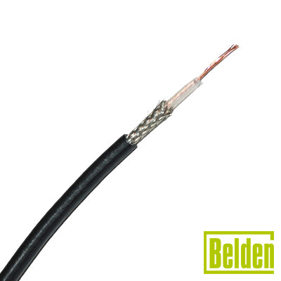 Bobina de Cable RG174U con blindaje de malla de cobre estañada 90%, aislamiento de polietileno.