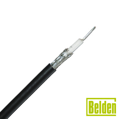 Cable RG58AU con blindaje de malla de cobre estañada 96%, aislamiento de foam polietileno.