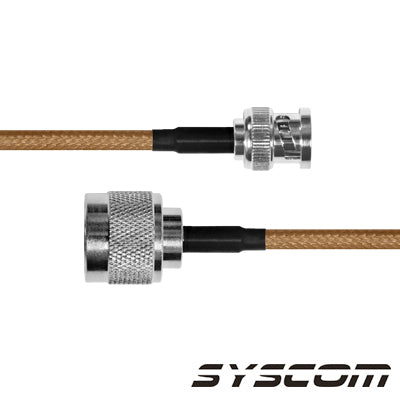 Cable Coaxial RG-142/U de 110 cm, con Conectores BNC Macho a N Macho.