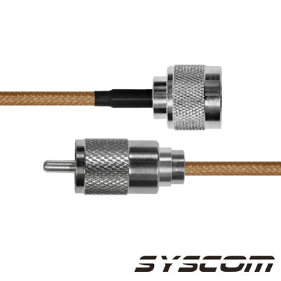 Cable Coaxial RG-142/U de 60 cm, con conectores N Macho a UHF Macho (PL-259).