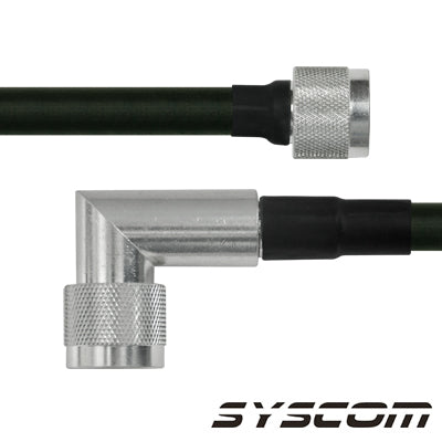 Cable Coaxial LMR-400, con conectores N Macho a N Macho en Angulo Recto.